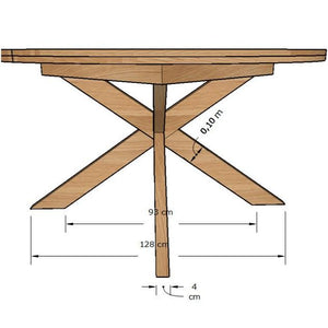 NordicStory Mesa de comedor redonda y extensible de madera maciza de roble Holger
