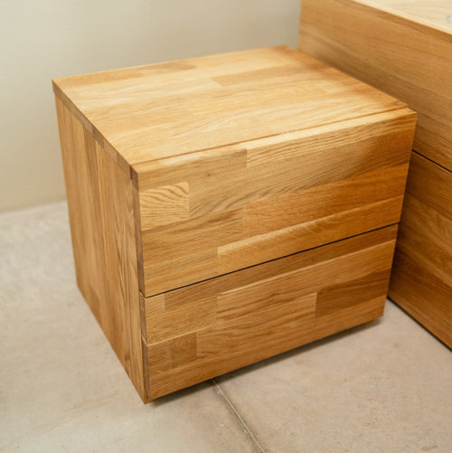 NordicStory Mesita de noche de madera maciza de roble nordico 