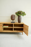  NordicStory Mueble de TV de madera maciza sostenible de roble