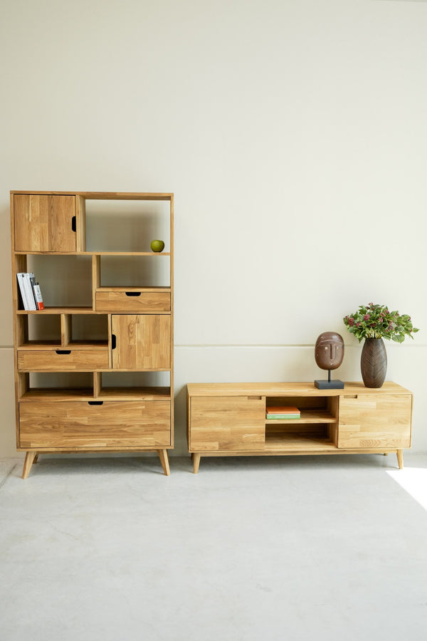  NordicStory Mueble de TV de madera maciza sostebnible roble