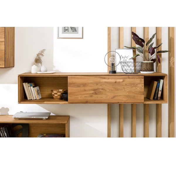 NordicStory Armario flotante de madera maciza de roble