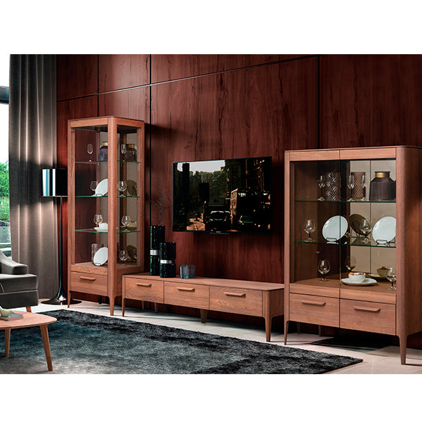 NordicStory Mueble de TV de madera maciza de roble