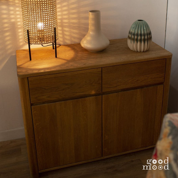 NordicStory Aparador Cómoda de madera maciza de roble