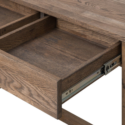 NordicStory Mesa escritorio, tocador de madera maciza de roble 