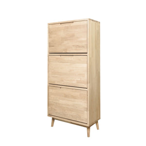 NordicStory Zapatero de madera maciza de roble