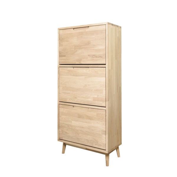 NordicStory Zapatero de madera maciza de roble