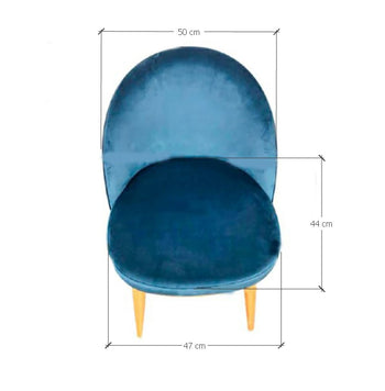NordicStory Pack de 2 o 4 Sillas de Comedor Clara, Estructura de Madera Maciza de Roble, Tapizado en Color Azul Monako