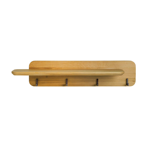 NordicStory Perchero de madera maciza roble Geneva, 85 x 22.5 x 180 cm.