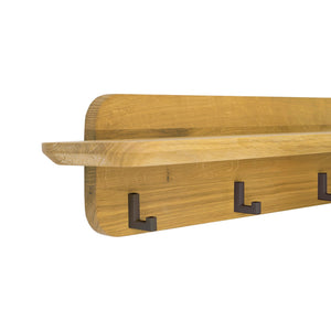 NordicStory Perchero de madera maciza roble Geneva, 85 x 22.5 x 180 cm.