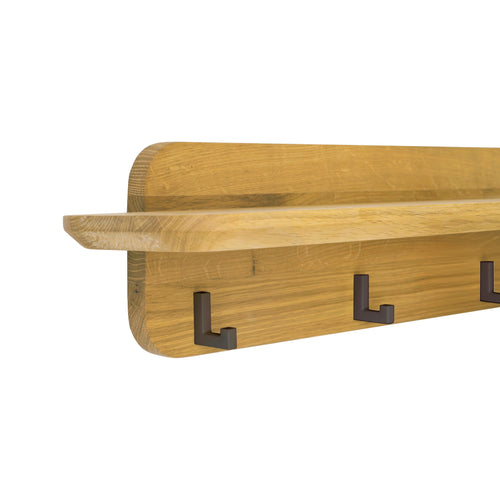 NordicStory Perchero de madera maciza roble Geneva, 85 x 22.5 x 180 cm.