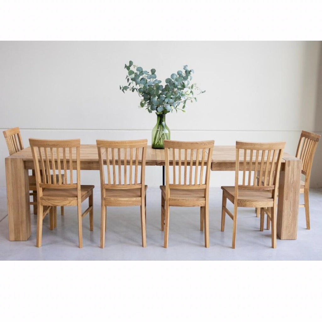 NordicStory Conjunto mesa de madera maciza Ontario y 6 sillas Provance Roble.Store