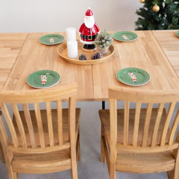 NordicStory Conjunto mesa de madera maciza Ontario y 6 sillas Provance Roble.Store