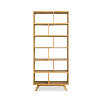 NordicStory Libreria de madera maciza roble Geneva 2, 130 x 45 x 180 cm.