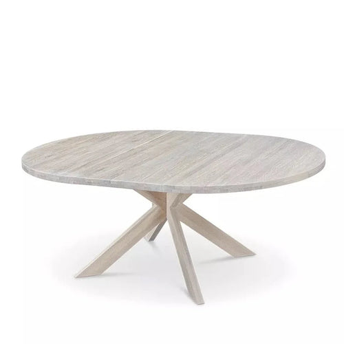 Mesa de comedor redonda y extensible de madera maciza de roble Holger | NordicStory