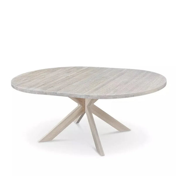 Mesa de comedor redonda y extensible de madera maciza de roble Holger | NordicStory