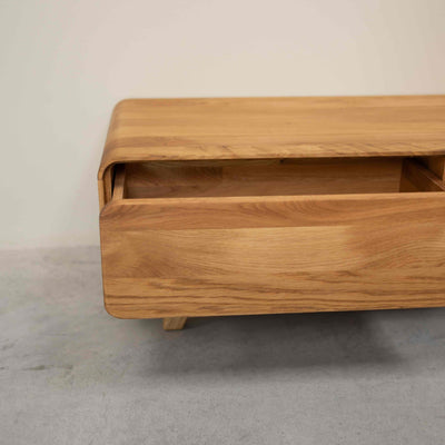 NordicStory Aparador de madera maciza roble Geneva, 120 x 45 x 36,5 cm.