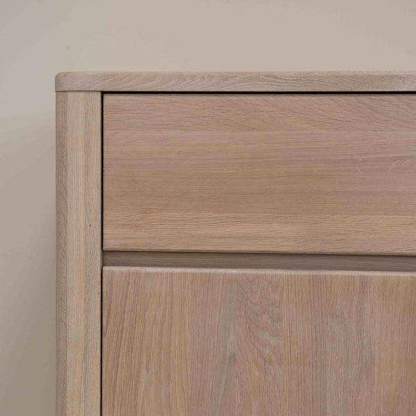 NordicStory Aparador Cómoda de madera maciza de roble