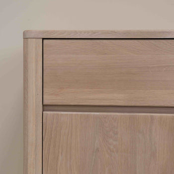 NordicStory Aparador Cómoda de madera maciza de roble