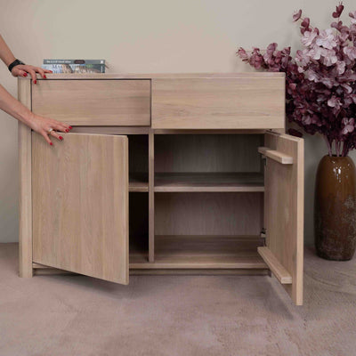 NordicStory Aparador Cómoda de madera maciza de roble