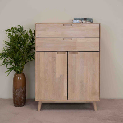 NordicStory Sinfonier Cómoda de madera maciza de roble Escandi 2 Roble.Store