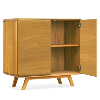 NordicStory Aparador de madera maciza roble Geneva 1, 90 x 45 x 86 cm.