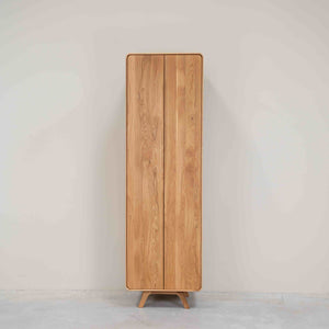 NordicStory Armario de 2 puertas de madera maciza roble Geneva, 60 x 45 x 200 cm.
