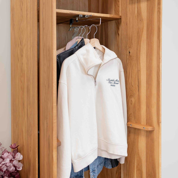 NordicStory Armario de 2 puertas de madera maciza roble Geneva, 60 x 45 x 200 cm.