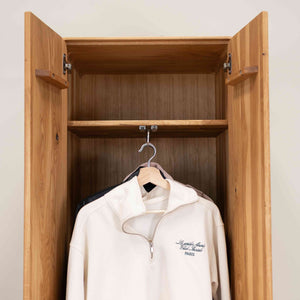 NordicStory Armario de 2 puertas de madera maciza roble Geneva, 60 x 45 x 200 cm.