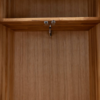 NordicStory Armario de 2 puertas de madera maciza roble Geneva, 60 x 45 x 200 cm.