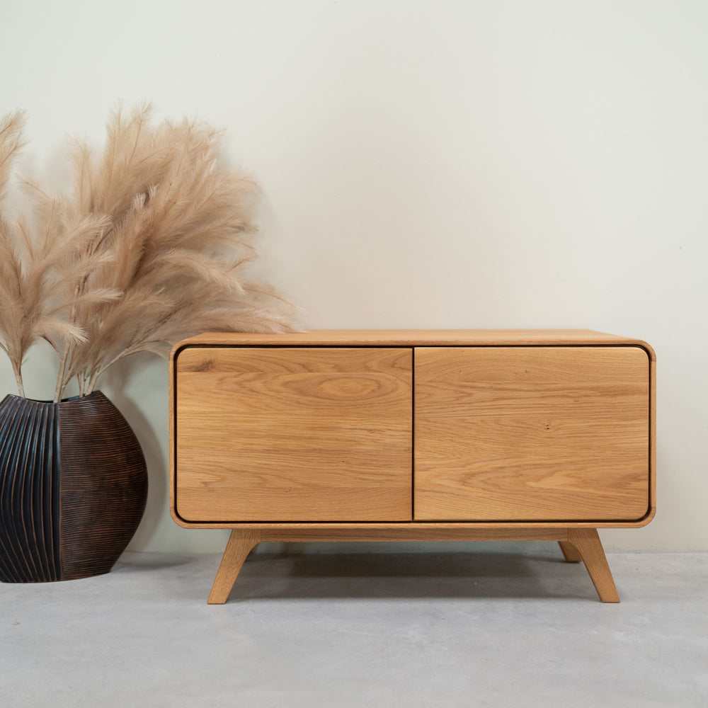 Banco de madera maciza roble sostenible Geneva zapatero bajo NordicStory RobleStore