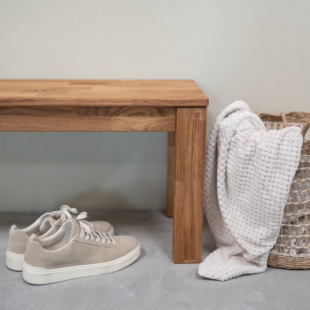 NordicStory Banco de madera maciza de roble Mauritz 4