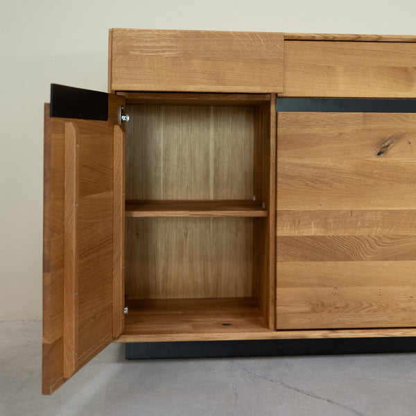 NordicStory Aparador de madera maciza roble Bremen, 180 x 42 x 90 cm.