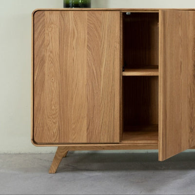 NordicStory Aparador de madera maciza roble Geneva 1, 90 x 45 x 86 cm.