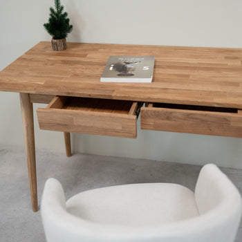 NordicStory Mesa escritorio de madera maciza de roble Escandi 1 140 x 60 x 75 cm.