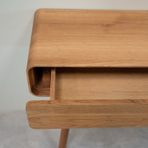 NordicStory Consola tocador de madera maciza roble Geneva, 110 x 35 x 80 cm.
