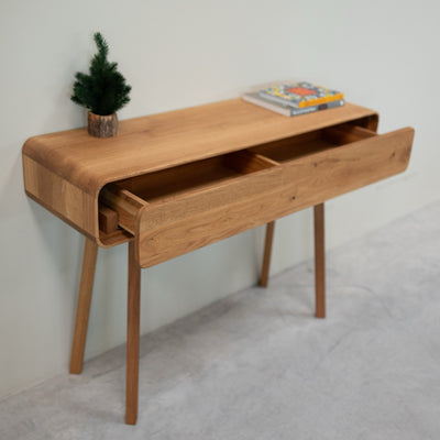 NordicStory Consola tocador de madera maciza roble Geneva, 110 x 35 x 80 cm.