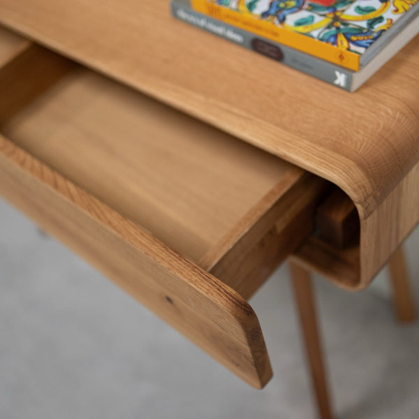 NordicStory Consola tocador de madera maciza roble Geneva, 110 x 35 x 80 cm.