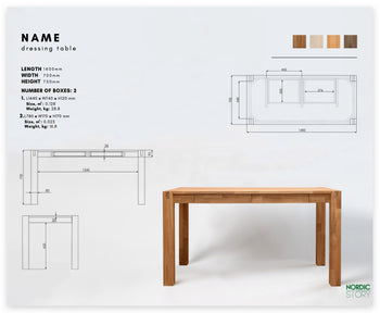 NordicStory Mesa escritorio de madera maciza de roble