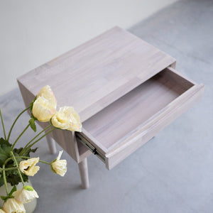 NordicStory Mesita de noche de madera maciza de roble