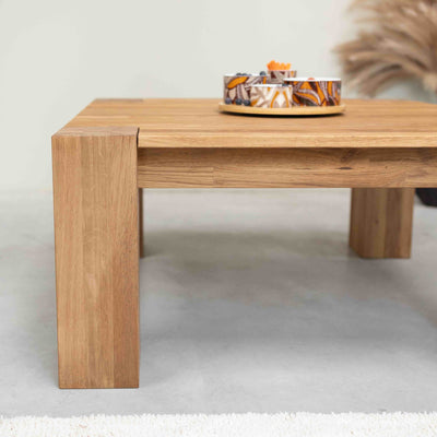 NordicStory Mesa de centro de madera maciza de roble