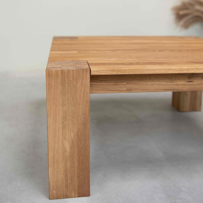 NordicStory Mesa de centro de madera maciza de roble