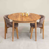 Roble.Store Mesa de comedor redonda y extensible de madera maciza de roble 