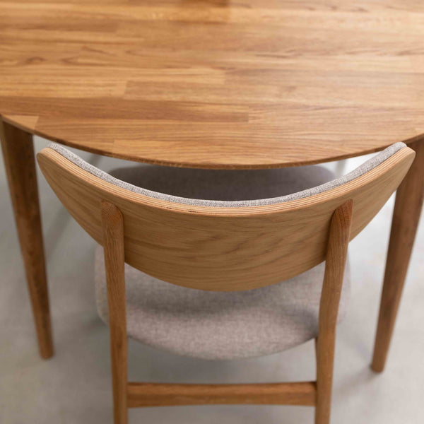 Roble.Store Mesa de comedor redonda y extensible de madera maciza de roble 