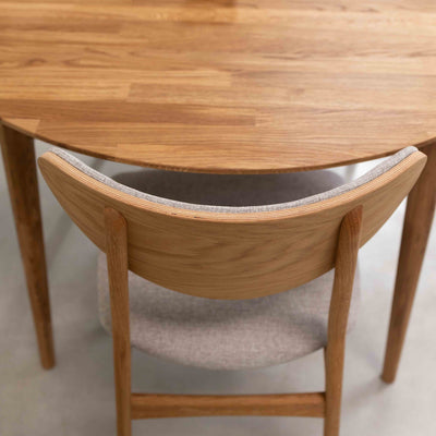 Roble.Store Mesa de comedor redonda y extensible de madera maciza de roble 
