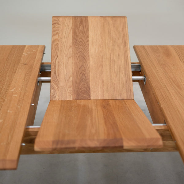 NordicStory Mesa de comedor extensible de madera maciza roble Geneva