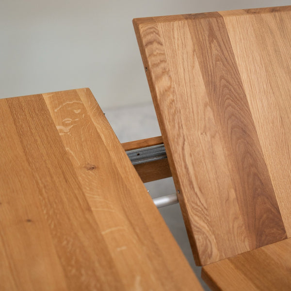 NordicStory Mesa de comedor extensible de madera maciza roble Geneva