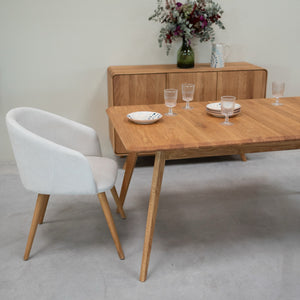 NordicStory Mesa de comedor extensible de madera maciza roble Geneva
