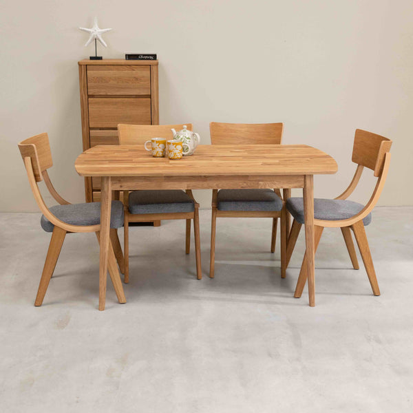 Roble.Store Mesa rectangular de comedor de madera maciza de roble 
