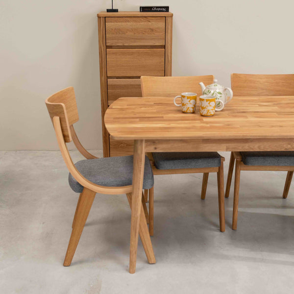 Roble.Store Mesa rectangular de comedor de madera maciza de roble 