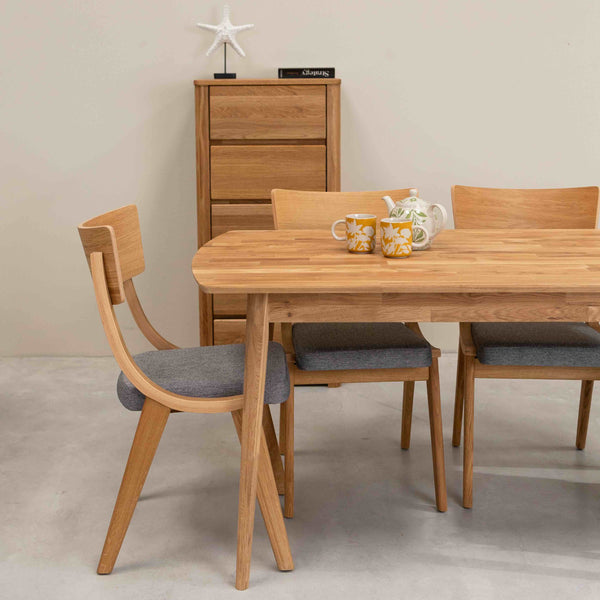 Roble.Store Mesa rectangular de comedor de madera maciza de roble 